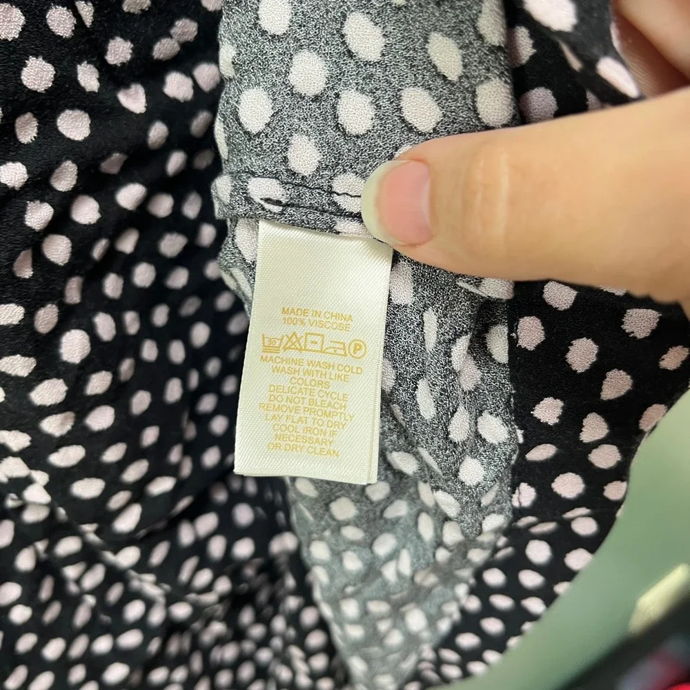 Kate Spade‎ New York Girls Polka Dot Shift Dress Black Pink Pintuck Size 10Y 140